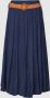 Apricot Midirok met riem in gevlochten look - Thumbnail 1