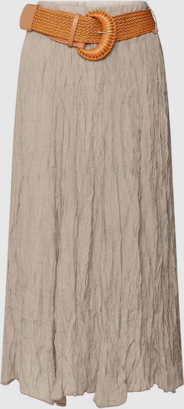 Apricot Midirok met stoffen ceintuur