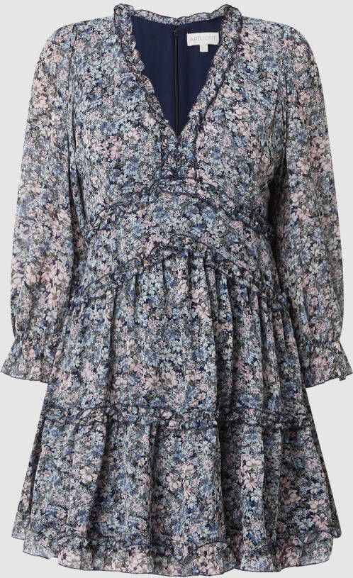 Apricot Mini-jurk met all-over motief en ruches