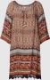 Apricot Tuniekjurk van viscose met all-over motief - Thumbnail 1