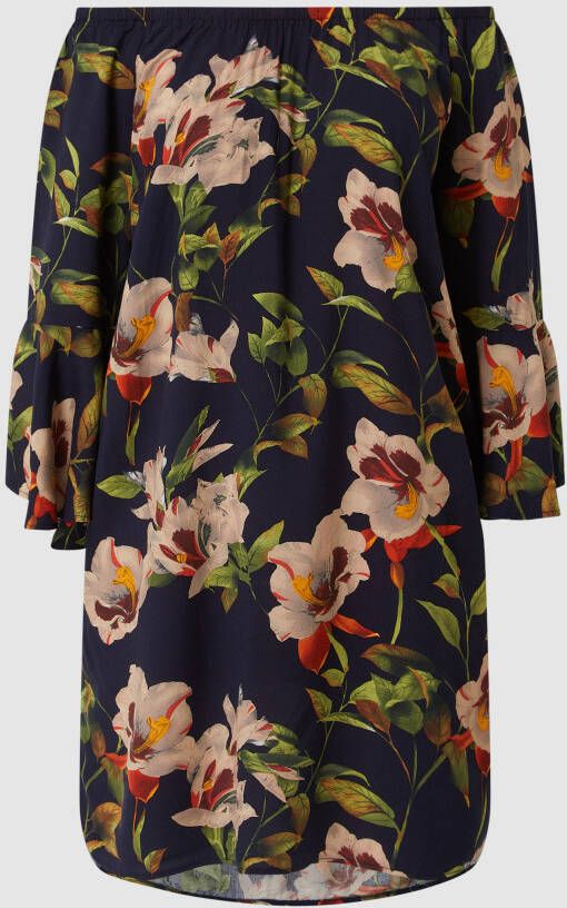 Apricot Off shoulder-jurk met bloemenmotief