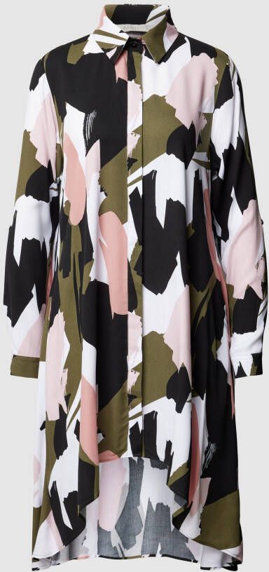Apricot Overhemdjurk van viscose met all-over motief
