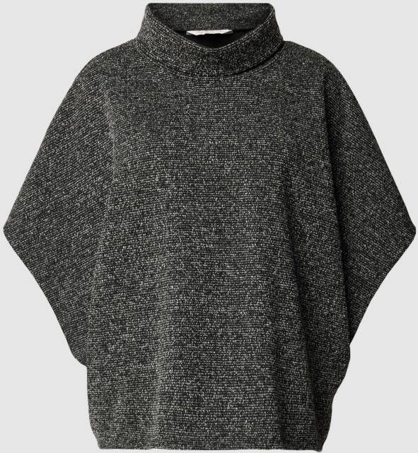 Apricot Poncho met viscose en gemêleerd design