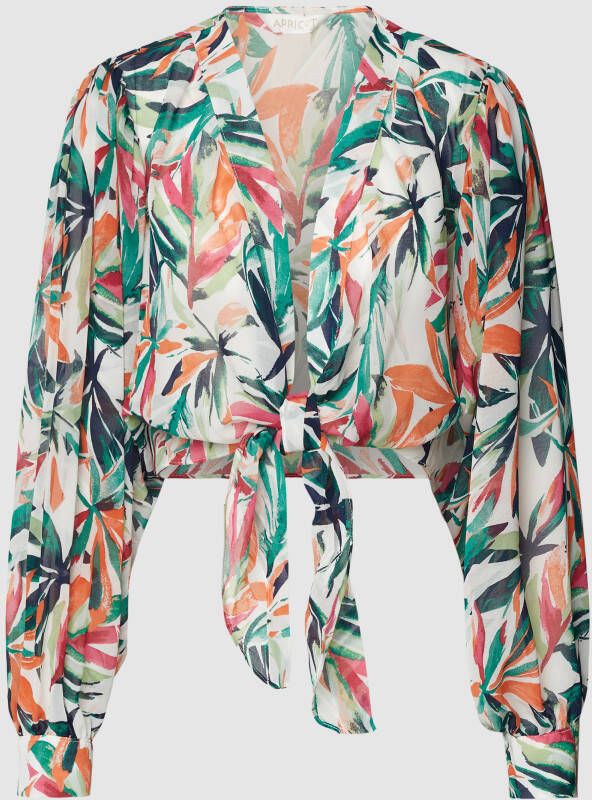 Apricot Wikkelblouse met all-over print