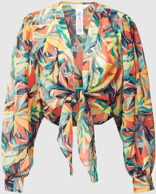 Apricot Wikkelblouse met all-over print