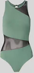 Arena slim fit badpak met semitransparante delen