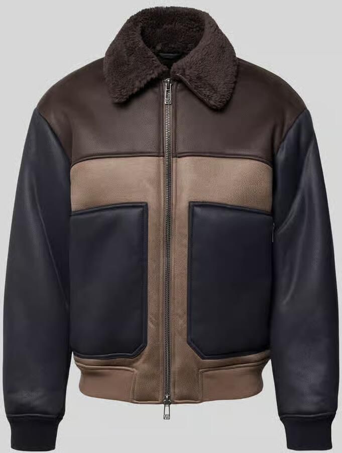 Armani Exchange Blouson in leerlook met tweewegritssluiting