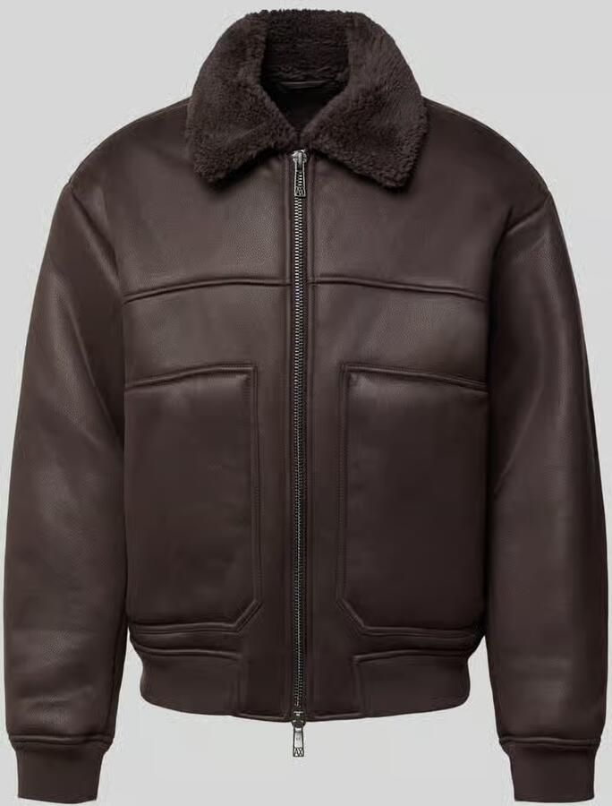 Armani Exchange Blouson in leerlook met tweewegritssluiting