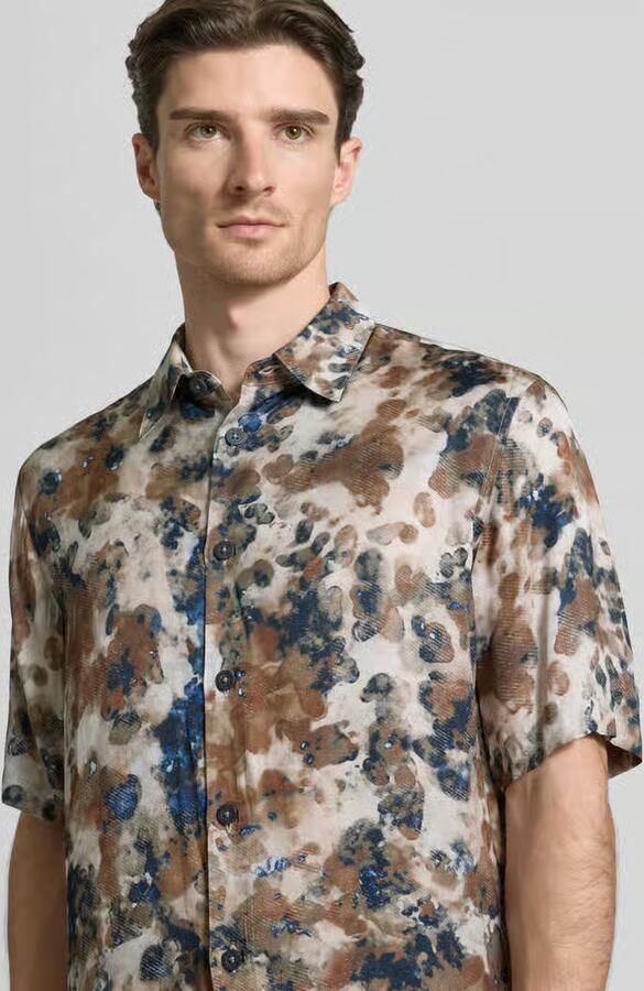 Armani Exchange Boxy fit vrijetijdshemdbloes van viscose in allover-look
