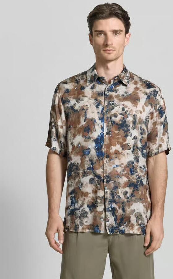 Armani Exchange Boxy fit vrijetijdshemdbloes van viscose in allover-look - Foto 4