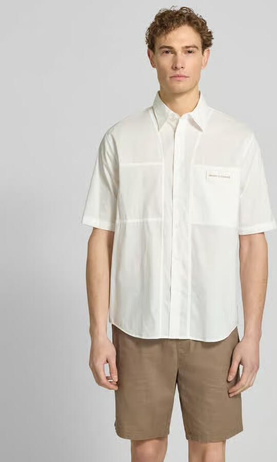 Armani Exchange boxy fit vrijetijdsoverhemd met labelpatch - Foto 3