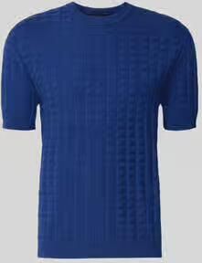 Armani Exchange Gebreid shirt van viscosemix met structuurpatroon