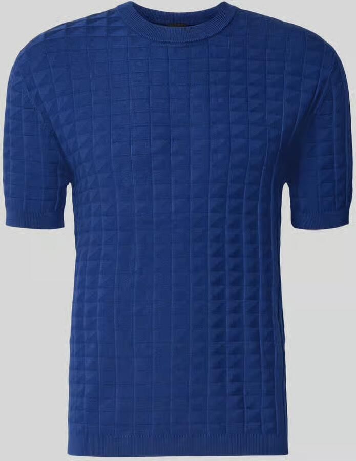 Armani Exchange Gebreid shirt van viscosemix met structuurpatroon