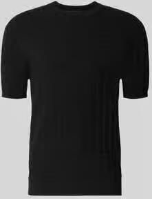 Armani Exchange Gebreid shirt van viscosemix met structuurpatroon