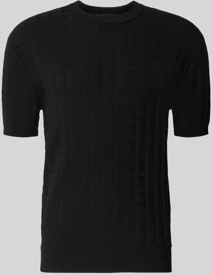 Armani Exchange Gebreid shirt van viscosemix met structuurpatroon