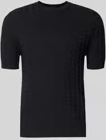 Armani Exchange Gebreid shirt van viscosemix met structuurpatroon