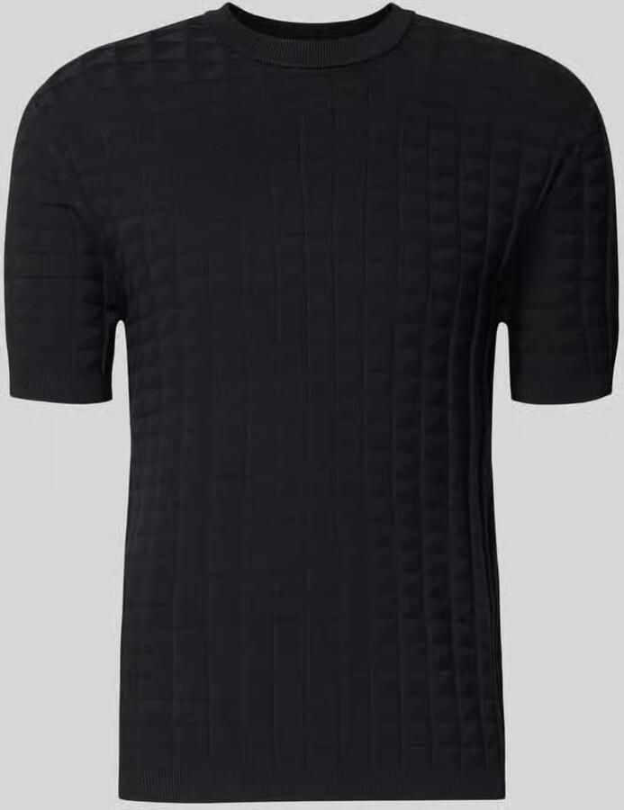Armani Exchange Gebreid shirt van viscosemix met structuurpatroon