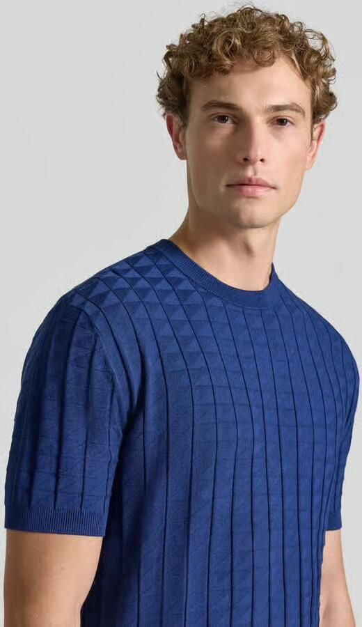 Armani Exchange Gebreid shirt van viscosemix met structuurpatroon - Foto 2