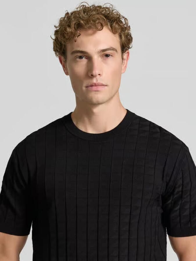 Armani Exchange Gebreid shirt van viscosemix met structuurpatroon - Foto 2