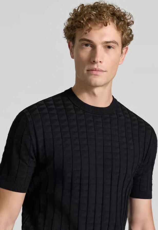 Armani Exchange Gebreid shirt van viscosemix met structuurpatroon - Foto 2