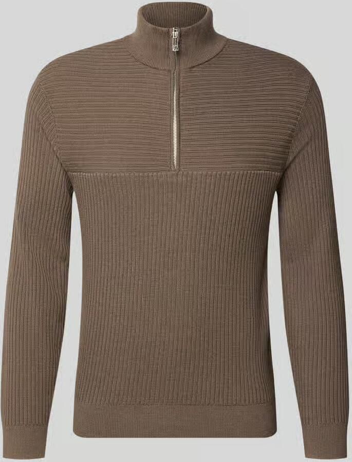 Armani Exchange schipperstrui met opstaande kraag en ritssluiting