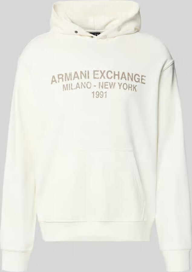 Armani Exchange hoodie met labelprint