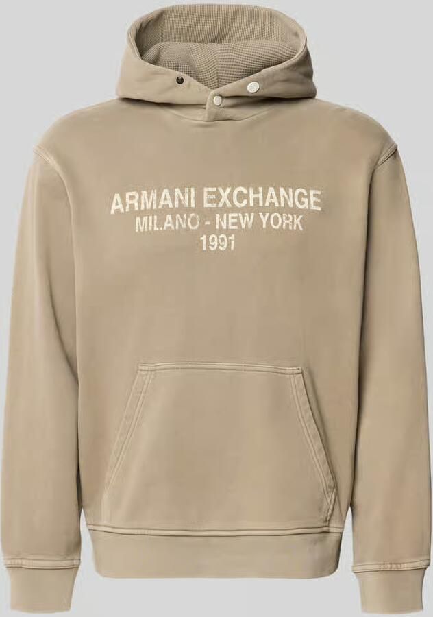 Armani Exchange hoodie met labelprint
