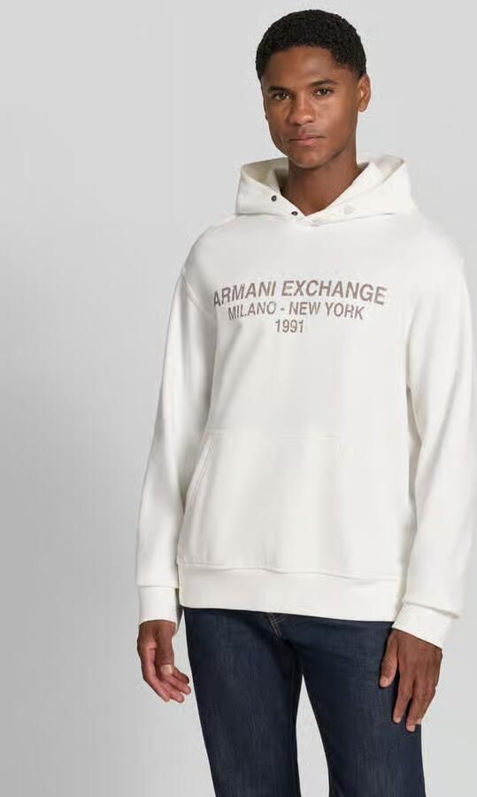 Armani Exchange hoodie met labelprint - Foto 3