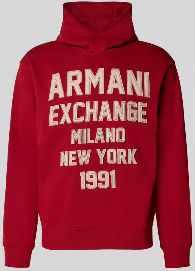Armani Exchange Hoodie met labelstiksels