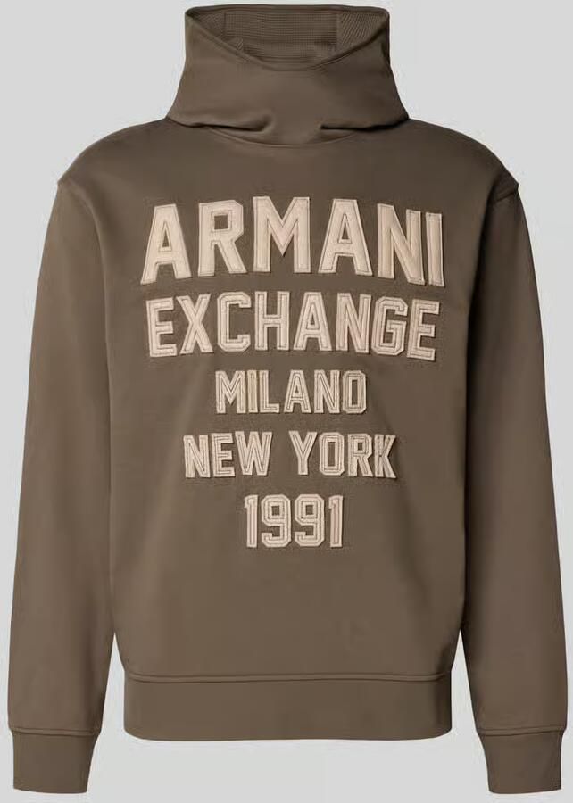 Armani Exchange Hoodie met labelstiksels