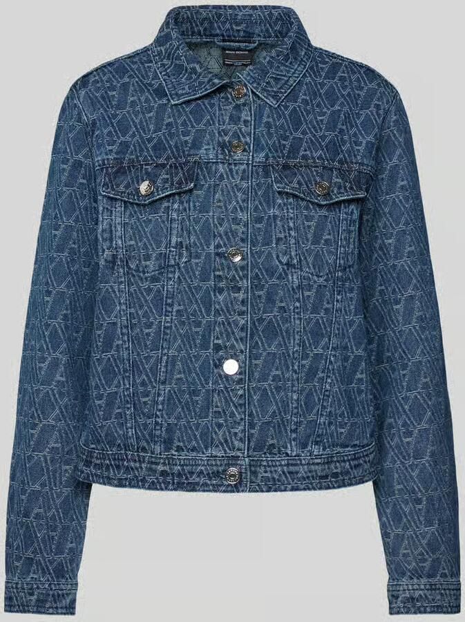 Armani Exchange Jeansjack met paspelzakken op de borst