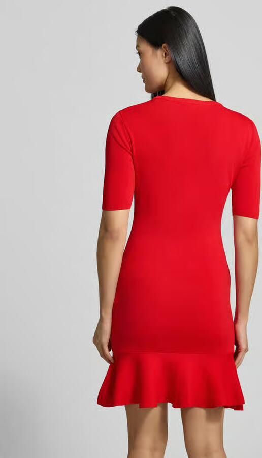 Armani Exchange Knielange jurk van viscosemix met labelstitching