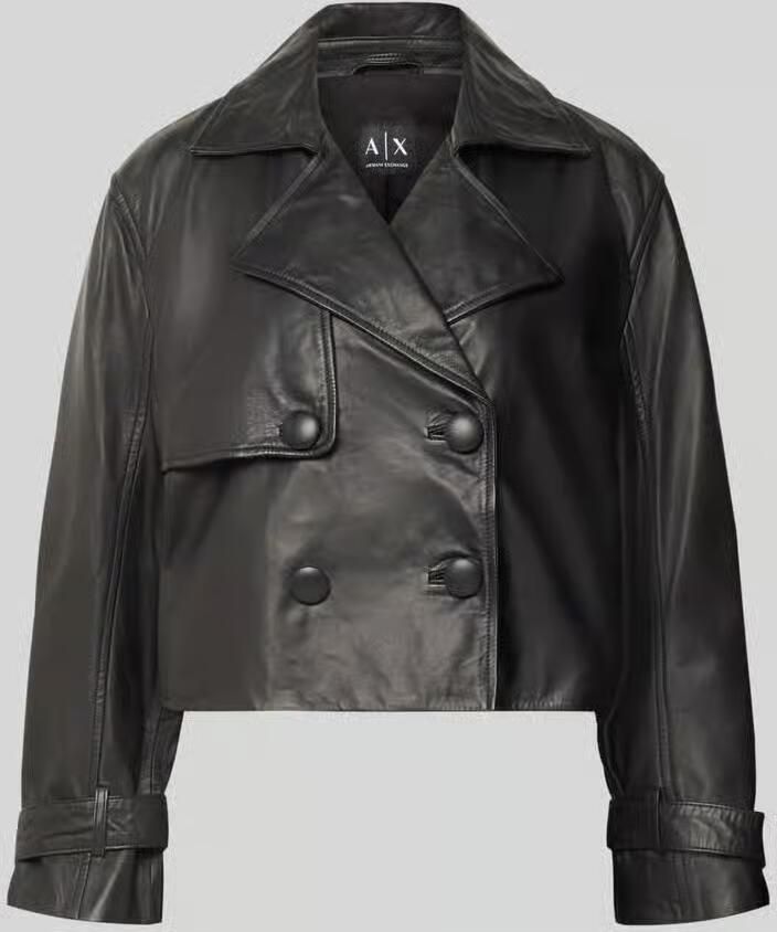 Armani Exchange Kort leerjack van echt leer