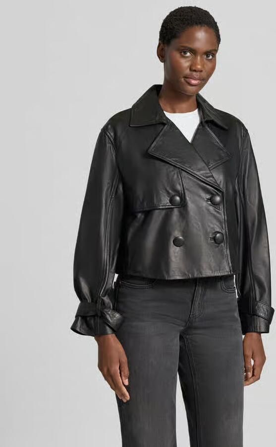 Armani Exchange Kort leerjack van echt leer - Foto 2