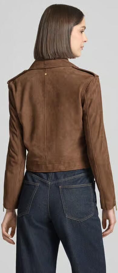 Armani Exchange Leren jack met platte kraag en ritssluiting - Foto 4