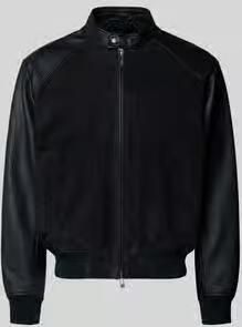 Armani Exchange Leren jack met tweewegritssluiting en steekzakken