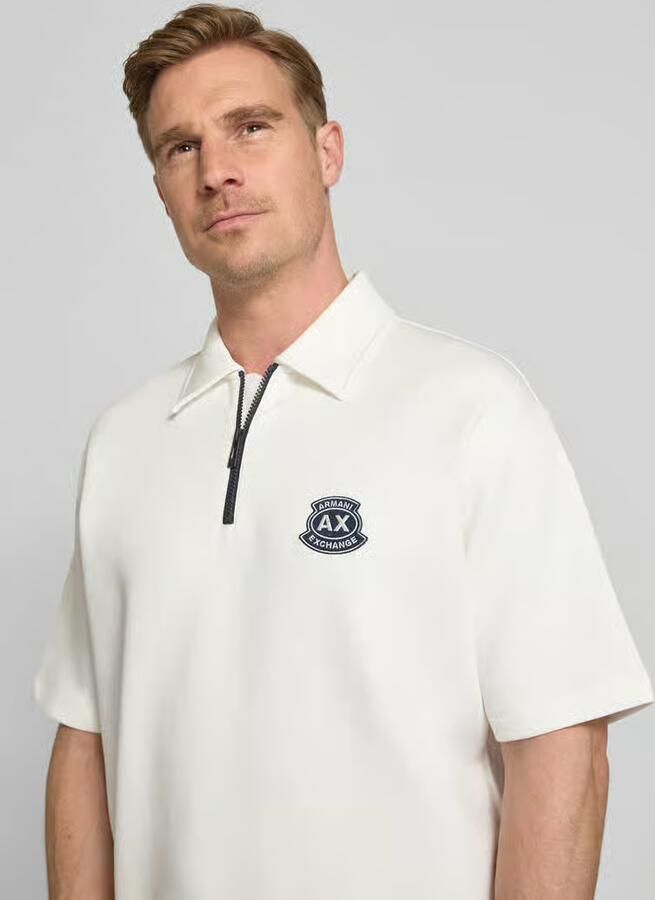 Armani Exchange loose fit poloshirt met labelstitching