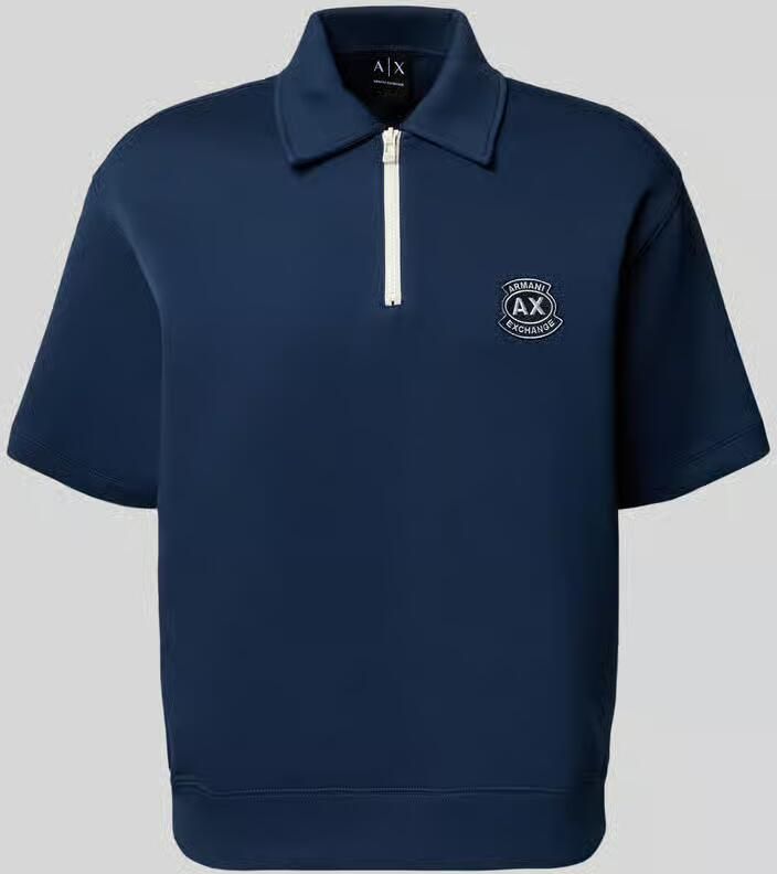 Armani Exchange loose fit poloshirt met labelstitching - Foto 3