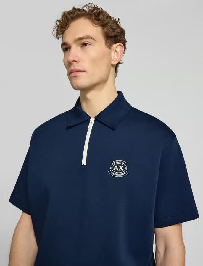 Armani Exchange loose fit poloshirt met labelstitching - Foto 2