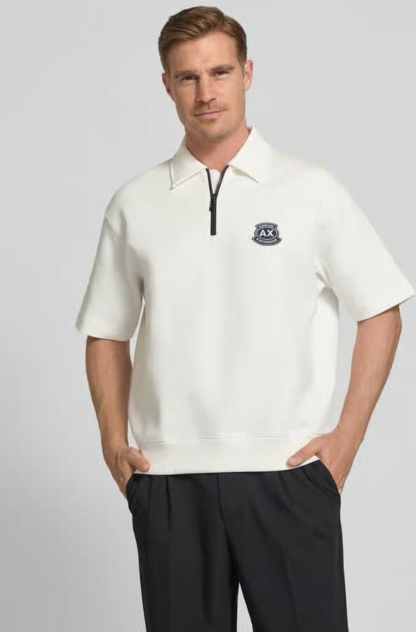 Armani Exchange loose fit poloshirt met labelstitching - Foto 4