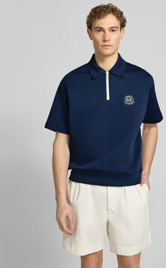 Armani Exchange loose fit poloshirt met labelstitching - Foto 3
