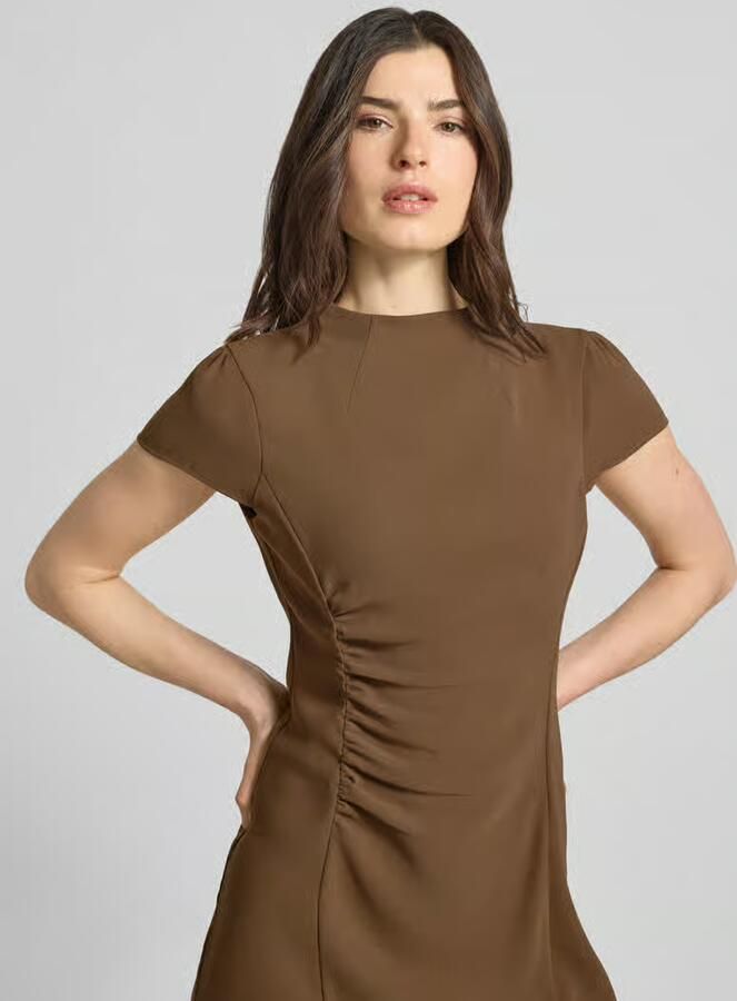 Armani Exchange Midijurk met opstaande kraag en plooien
