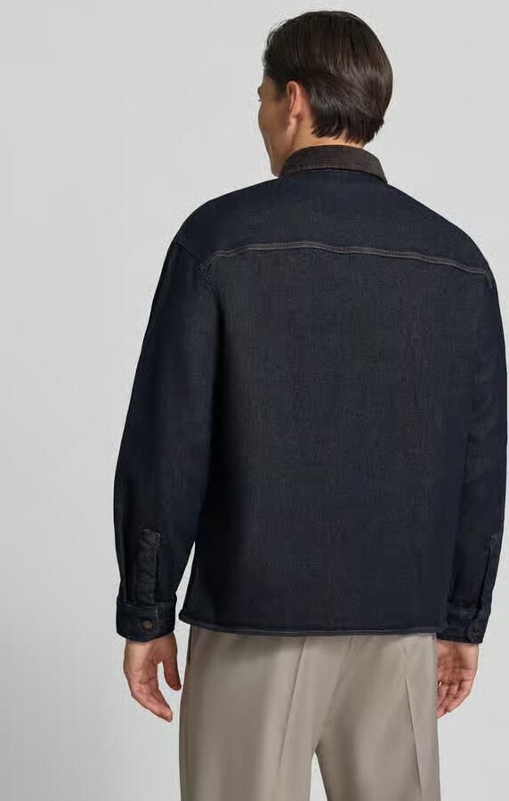 Armani Exchange Overshirt met kentkraag in corduroy look en labelpatch - Foto 3