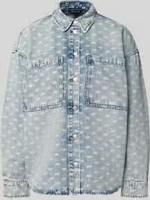 Armani Exchange oversized jeansblouse met alpaca-aandeel