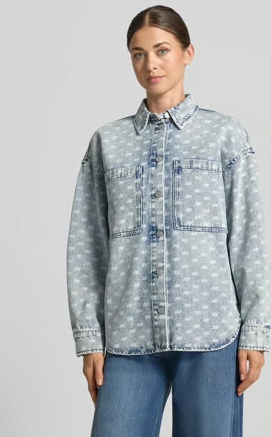 Armani Exchange oversized jeansblouse met alpaca-aandeel - Foto 3