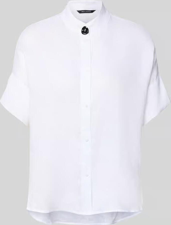 Armani Exchange regular fit blouse met opstaande kraag en knoopsluiting - Foto 2