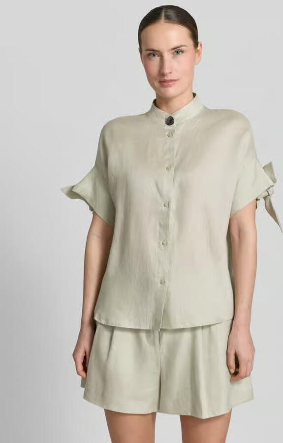Armani Exchange regular fit blouse met opstaande kraag en knoopsluiting - Foto 2