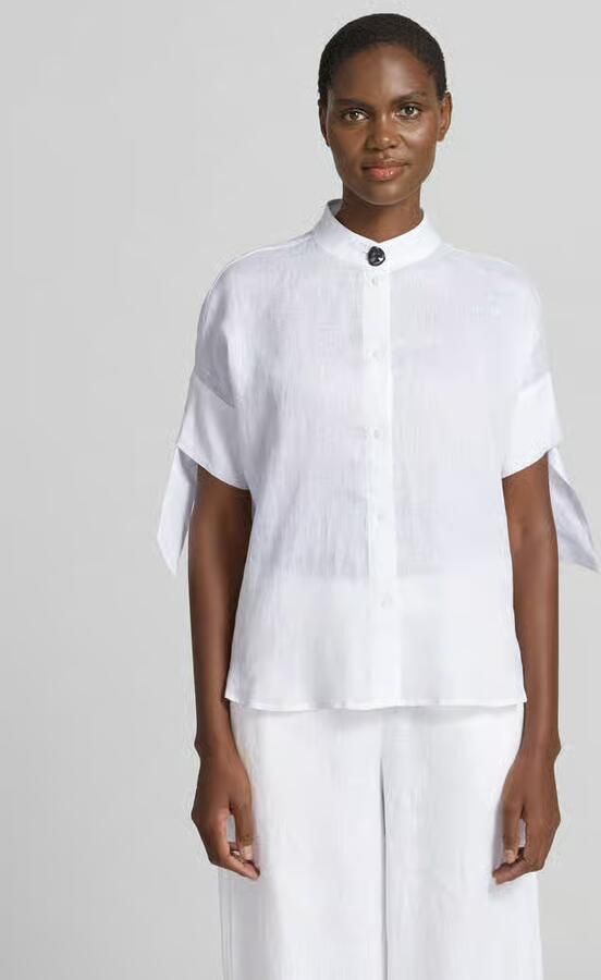 Armani Exchange regular fit blouse met opstaande kraag en knoopsluiting - Foto 2