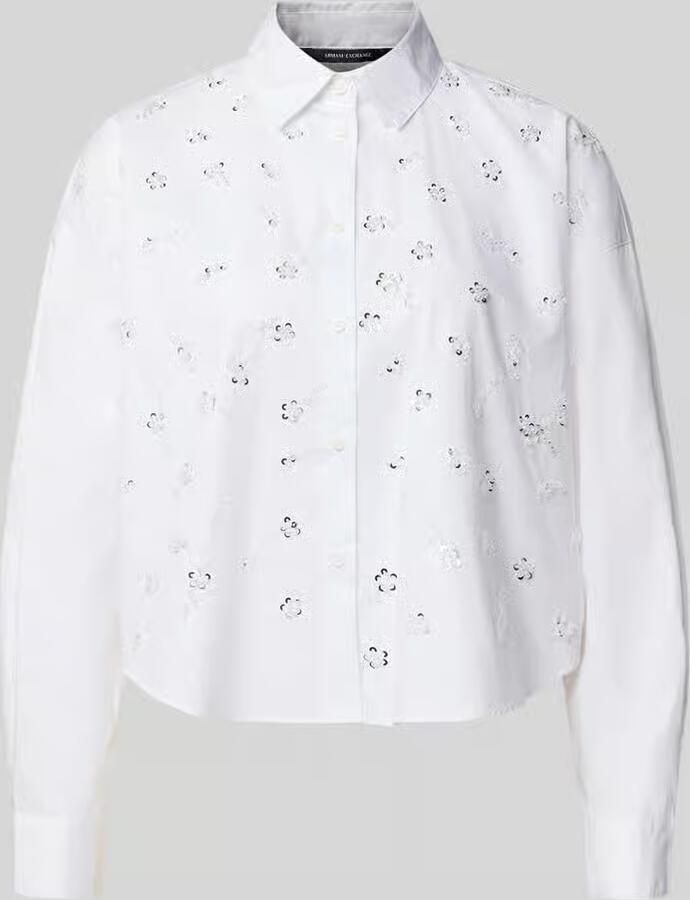 Armani Exchange regular fit blouse met pailletten