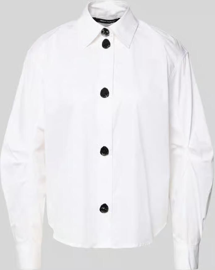Armani Exchange regular fit blouse van katoen met ballonmouwen - Foto 2